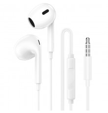 Навушники Borofone BM100 Max Fuente universal with microphone (3.5mm/1.2m) White