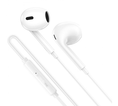 Навушники Borofone BM100 Max Fuente universal with microphone (3.5mm/1.2m) White