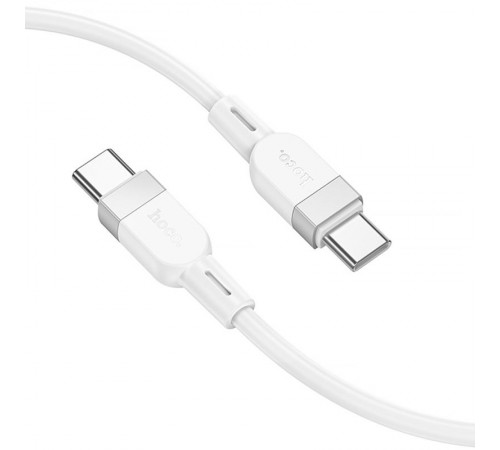Дата кабель Hoco X109 Energy silicone Type-C to Type-C 60W (1m) White