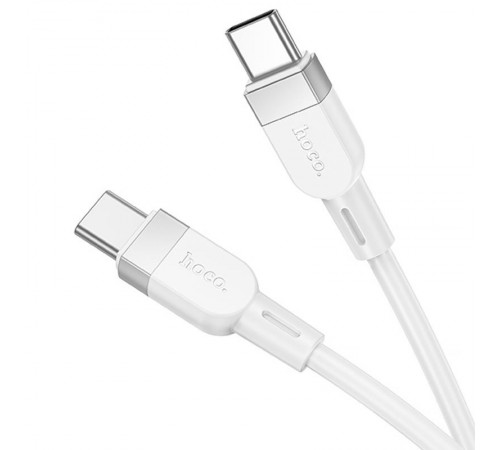 Дата кабель Hoco X109 Energy silicone Type-C to Type-C 60W (1m) White