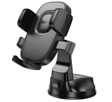 Автотримач Hoco H76 Crown one-button (center console) Black / Metal gray