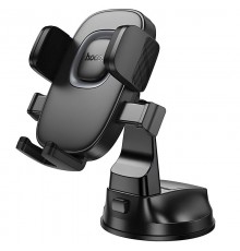 Автотримач Hoco H76 Crown one-button (center console) Black / Metal gray