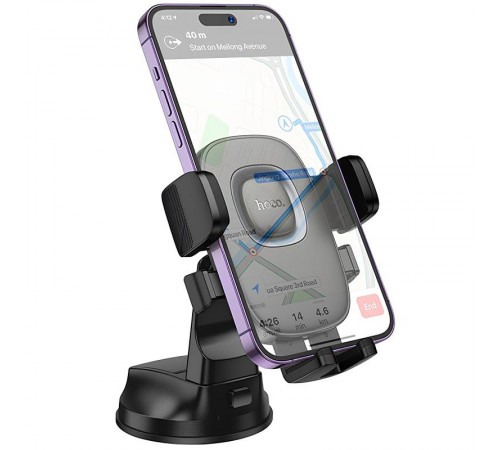 Автотримач Hoco H76 Crown one-button (center console) Black / Metal gray Автотримач Hoco H76 Crown one-button (center console) Black / Metal gray