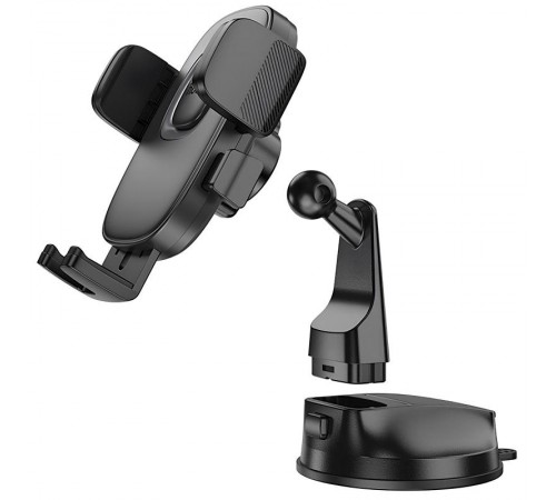 Автотримач Hoco H76 Crown one-button (center console) Black / Metal gray Автотримач Hoco H76 Crown one-button (center console) Black / Metal gray