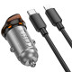 АЗП Hoco NZ16A Rigorous 43W (1USB-A/1C) + кабель Type-C to Lightning Metal grey