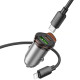 АЗП Hoco NZ16A Rigorous 43W (1USB-A/1C) + кабель Type-C to Lightning Metal grey