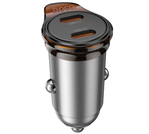 АЗП Hoco NZ16B Rigorous PD45W (2USB-C) Metal grey