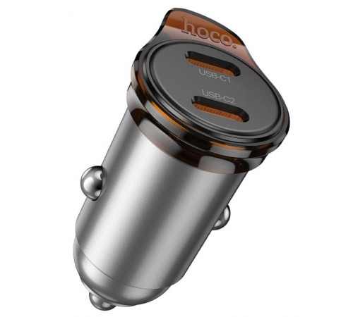 АЗП Hoco NZ16B Rigorous PD45W (2USB-C) Metal grey