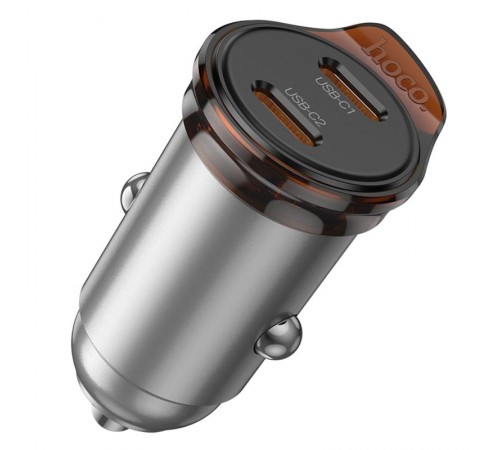АЗП Hoco NZ16B Rigorous PD45W (2USB-C) Metal grey