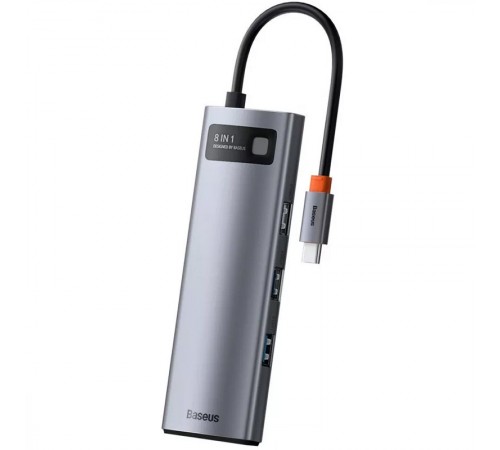 Перехідник HUB Baseus Metal Gleam Series 8-in-1 Multifunctional Type-C (CAHUB-CV0G) Gray Перехідник HUB Baseus Metal Gleam Series 8-in-1 Multifunctional Type-C (CAHUB-CV0G) Gray