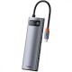 Перехідник HUB Baseus Metal Gleam Series 8-in-1 Multifunctional Type-C (CAHUB-CV0G) Gray