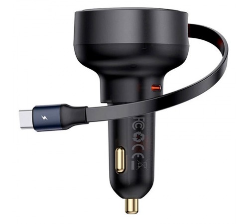 АЗП Baseus Enjoyment Pro 60W (1USB-C) + висувний кабель Type-C (C00057802111-01) Cluster Black АЗП Baseus Enjoyment Pro 60W (1USB-C) + висувний кабель Type-C (C00057802111-01) Cluster Black