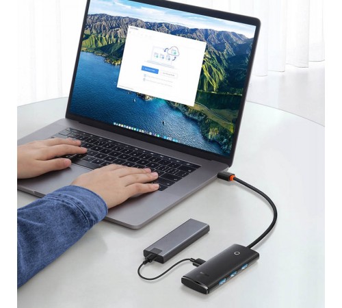 Перехідник HUB Baseus Lite Series 4in1 (USB-A to USB3.0*4) (0.25m) (WKQX03) Black Перехідник HUB Baseus Lite Series 4in1 (USB-A to USB3.0*4) (0.25m) (WKQX03) Black