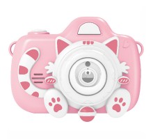 Фотокамера-генератор мильних бульбашок 1001 Kitty Children's camera Pink