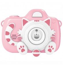 Фотокамера-генератор мильних бульбашок 1001 Kitty Children's camera Pink