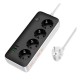 Подовжувач Hoco AC22 Sunlight (PD30W/1C/3A/4xSocket) (3m) Black