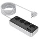 Подовжувач Hoco AC21 Sunlight 4-bit (1C/3A/4xSocket) (3m) Black