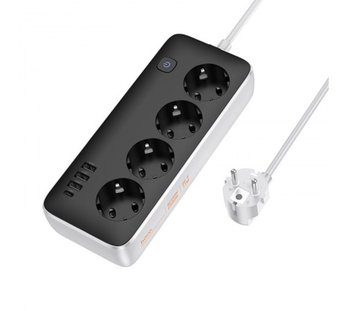 Подовжувач Hoco AC21 Sunlight 4-bit (1C/3A/4xSocket) (3m) Black