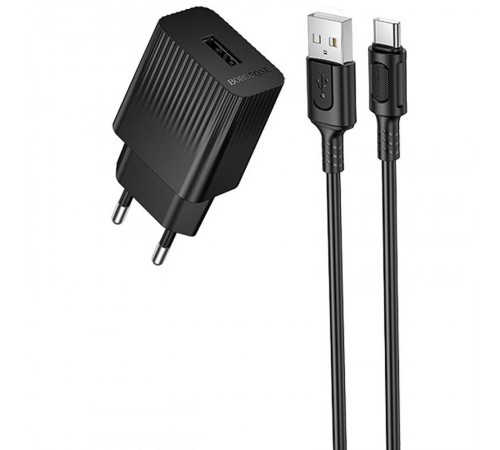 МЗП Borofone BAS71A Source 10.5W (1USB-A) + кабель USB to Type-C Black МЗП Borofone BAS71A Source 10.5W (1USB-A) + кабель USB to Type-C Black
