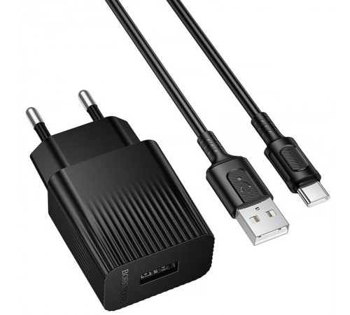 МЗП Borofone BAS71A Source 10.5W (1USB-A) + кабель USB to Type-C Black МЗП Borofone BAS71A Source 10.5W (1USB-A) + кабель USB to Type-C Black