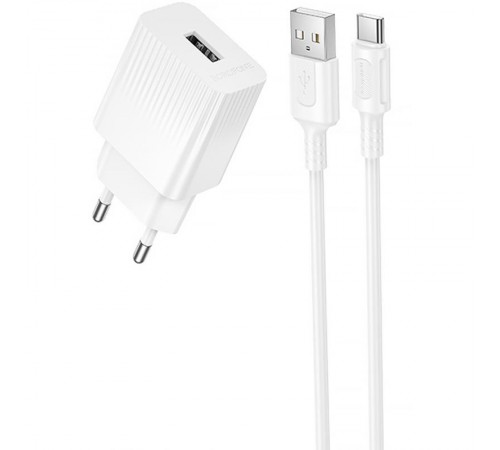 МЗП Borofone BAS71A Source 10.5W (1USB-A) + кабель USB to Type-C White МЗП Borofone BAS71A Source 10.5W (1USB-A) + кабель USB to Type-C White