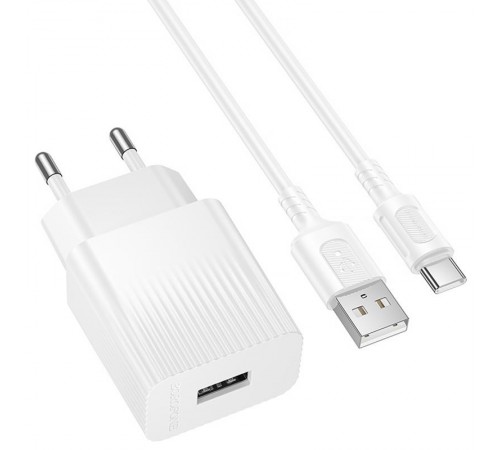 МЗП Borofone BAS71A Source 10.5W (1USB-A) + кабель USB to Type-C White МЗП Borofone BAS71A Source 10.5W (1USB-A) + кабель USB to Type-C White