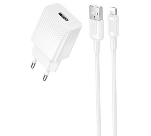МЗП Borofone BAS71A Source 10.5W (1USB-A) + кабель USB to Lightning White МЗП Borofone BAS71A Source 10.5W (1USB-A) + кабель USB to Lightning White