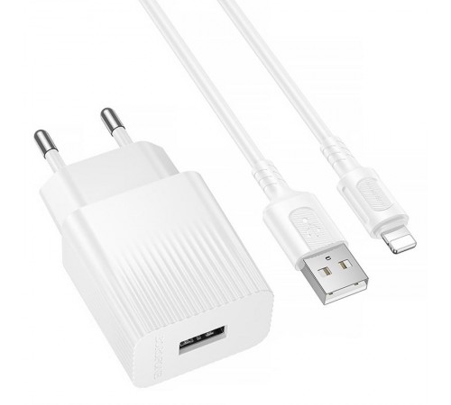 МЗП Borofone BAS71A Source 10.5W (1USB-A) + кабель USB to Lightning White МЗП Borofone BAS71A Source 10.5W (1USB-A) + кабель USB to Lightning White