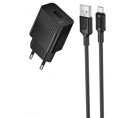 МЗП Borofone BAS71A Source 10.5W (1USB-A) + кабель USB to MicroUSB Black МЗП Borofone BAS71A Source 10.5W (1USB-A) + кабель USB to MicroUSB Black