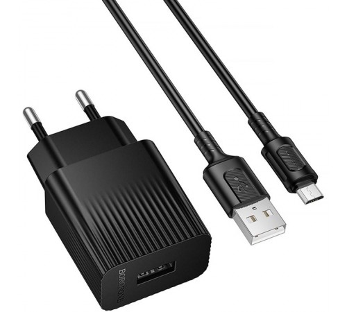 МЗП Borofone BAS71A Source 10.5W (1USB-A) + кабель USB to MicroUSB Black МЗП Borofone BAS71A Source 10.5W (1USB-A) + кабель USB to MicroUSB Black