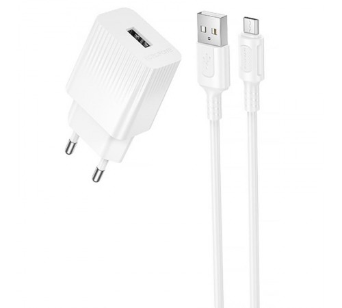 МЗП Borofone BAS71A Source 10.5W (1USB-A) + кабель USB to MicroUSB White МЗП Borofone BAS71A Source 10.5W (1USB-A) + кабель USB to MicroUSB White