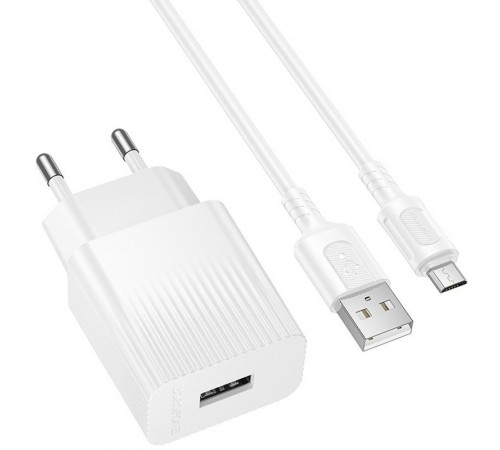 МЗП Borofone BAS71A Source 10.5W (1USB-A) + кабель USB to MicroUSB White МЗП Borofone BAS71A Source 10.5W (1USB-A) + кабель USB to MicroUSB White