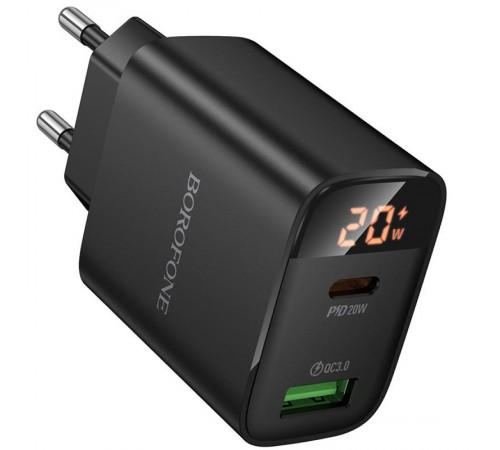 МЗП Borofone BA96A Ilustre with digital display PD20W+QC3.0 (1USB-A/1C) Black МЗП Borofone BA96A Ilustre with digital display PD20W+QC3.0 (1USB-A/1C) Black