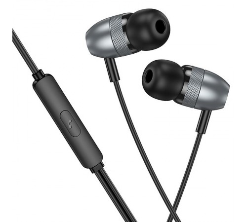 Навушники Borofone BM95 Excepcional universal with microphone (3.5mm/1.2m) Metal gray