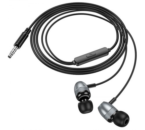 Навушники Borofone BM95 Excepcional universal with microphone (3.5mm/1.2m) Metal gray