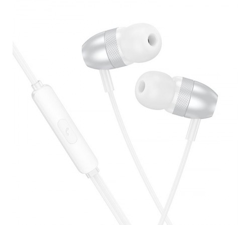 Навушники Borofone BM95 Excepcional universal with microphone (3.5mm/1.2m) Silver