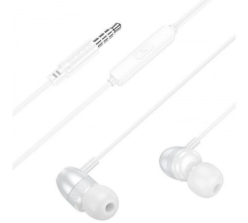 Навушники Borofone BM95 Excepcional universal with microphone (3.5mm/1.2m) Silver