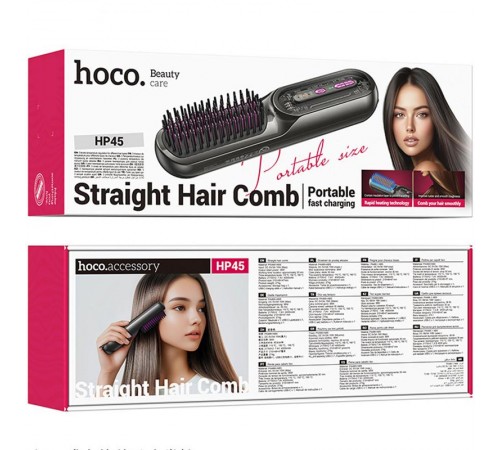 Гребінець-випрямляч Hoco HP45 Heating straight hair comb Gray Гребінець-випрямляч Hoco HP45 Heating straight hair comb Gray