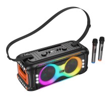 Bluetooth колонка Hoco HA9 Kayman + два мікрофона Black