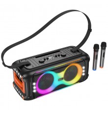 Bluetooth колонка Hoco HA9 Kayman + два мікрофона Black