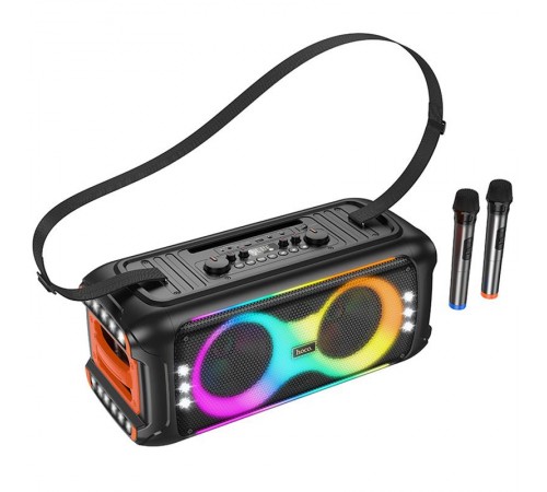 Bluetooth колонка Hoco HA9 Kayman + два мікрофона Black