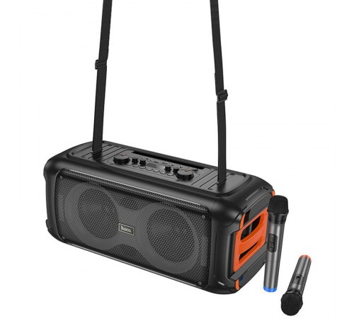 Bluetooth колонка Hoco HA9 Kayman + два мікрофона Black
