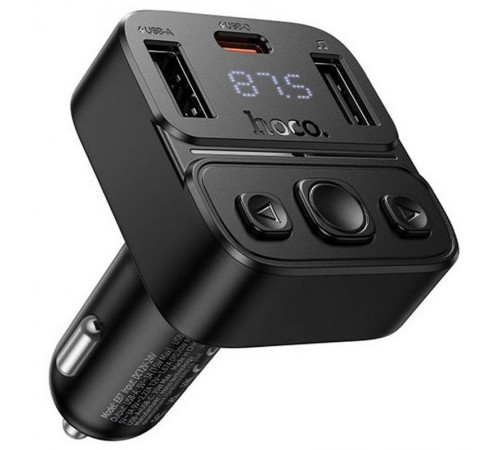 АЗП FM модулятор Hoco E87 Delta 35W (1USB-A/1C) Black АЗП FM модулятор Hoco E87 Delta 35W (1USB-A/1C) Black