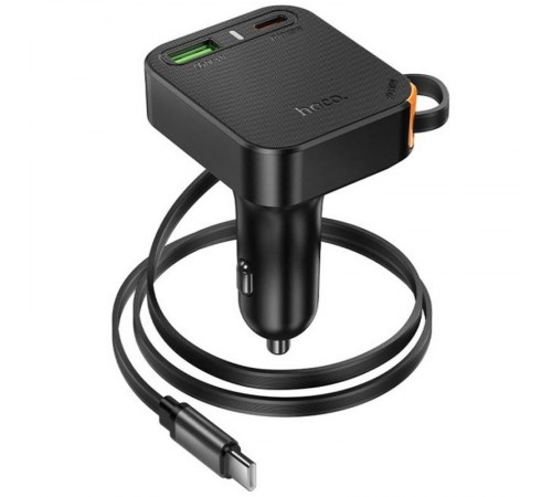 АЗП Hoco NZ18 Guardian PD65W with retractable cable (1USB-A/2C) Black АЗП Hoco NZ18 Guardian PD65W with retractable cable (1USB-A/2C) Black