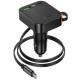 АЗП Hoco NZ18 Guardian PD65W with retractable cable (1USB-A/2C) Black