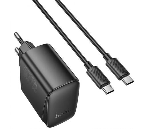 МЗП Hoco CS63A Bright PD65W (1USB-A/1C) + кабель Type-C to Type-C Black МЗП Hoco CS63A Bright PD65W (1USB-A/1C) + кабель Type-C to Type-C Black