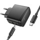 МЗП Hoco CS63A Bright PD65W (1USB-A/1C) + кабель Type-C to Type-C Black