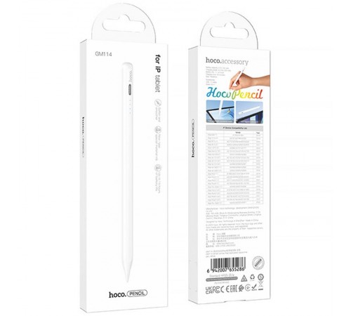 Стилус Hoco GM114 Smart active Pad dedicated capacitive pen for iPad White Стилус Hoco GM114 Smart active Pad dedicated capacitive pen for iPad White