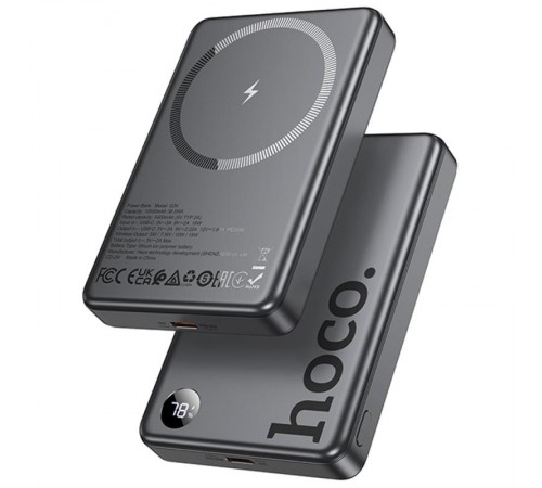 Портативний ЗП Power Bank Hoco Q34 Clever PD20W з БЗП 10000 mAh Metal gray