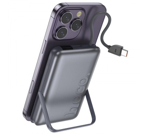 Портативний ЗП Power Bank Hoco Q43 Clever dual PD20W з БЗП Type-C 10000 mAh Metal gray